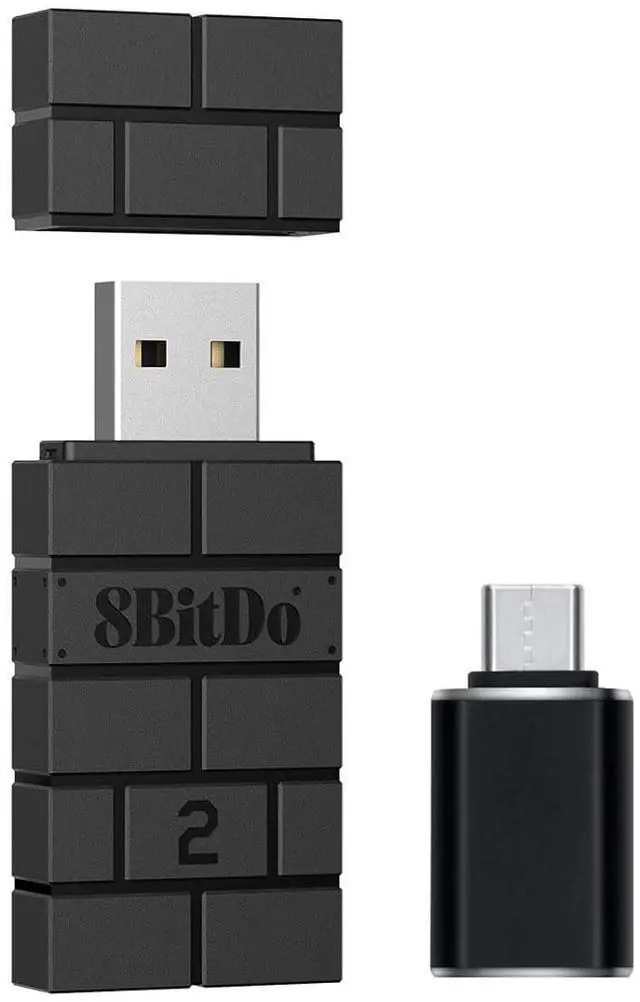 Main image of WERLEO 8Bitdo Wireless USB Adapter 2 for Switch/Switch2, Windows, Mac & Raspberry Pi, Compatible with Xbox Series X/S, Xbox One, Switch Pro, PS5 Controller and More with OTG Adapter Black