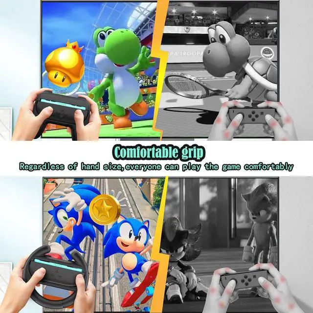 Alt view image 7 of 7 - WERLEO Switch 2 Joy-Con Grip [4-Pack], Steering Wheels for Nintendo Switch 2 Controller Compatible with Mario Kart World/Mario Kart 8 Deluxe, Switch 2 Controller Accessories Ergonomic Design
