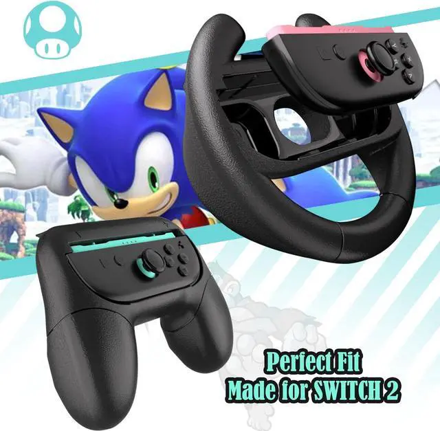 Alt view image 6 of 7 - WERLEO Switch 2 Joy-Con Grip [4-Pack], Steering Wheels for Nintendo Switch 2 Controller Compatible with Mario Kart World/Mario Kart 8 Deluxe, Switch 2 Controller Accessories Ergonomic Design