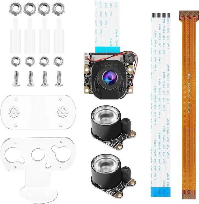 Alt view image 6 of 7 - WERLEO Raspberry Pi 4B Camera IR Camera Module 75 Degree 5MP OV5647 Webcam Automatically Switching Between Day and Night Vision with Holder and Cable for Raspberry Pi 5 4B 3B+ Zero and Zero W