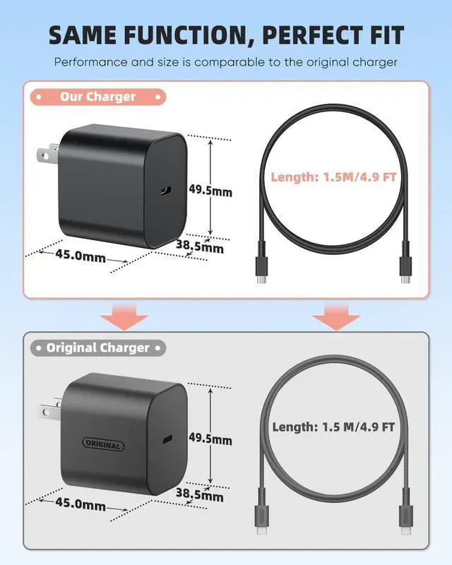 Alt view image 5 of 6 - WERLEO 60W Fast Charger for Nintendo Switch 2 AC Adapter with 4.9FT Detachable Charging Cable, Support 4K TV Dock Mode, PD 3.0 Power Supply 20V/3A Gamecube Games[Official Switch 2 Charger Replacement]