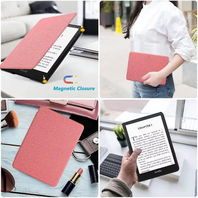 Alt view image 6 of 7 - WERLEO Compatible with 6" New Kindle 11th Generation Case 2024/2022 Release, Lightweight PU Leather Hard Plastic Cover with Smart Auto Wake/Sleep for Amazon Kindle 11th Generation 2024/2022 Pink