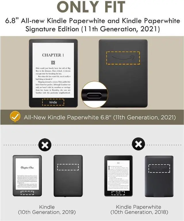 Alt view image 2 of 7 - WERLEO Case Compatible with 6.8" Kindle Paperwhite (11th Generation-2021) & Kindle Paperwhite Signature Edition, Light Shell Cover with Smart Auto Wake/Sleep for Kindle Paperwhite 2021