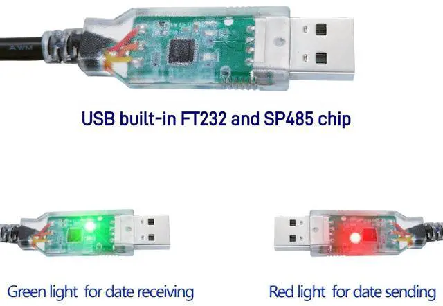 Alt view image 4 of 7 - WERLEO USB to RS485-WE Serial Cable, RS485-WE-1800-BT UART Serial Converter Cable,USB-RS485-WE Wire End,6 Way,1.8m/6ft