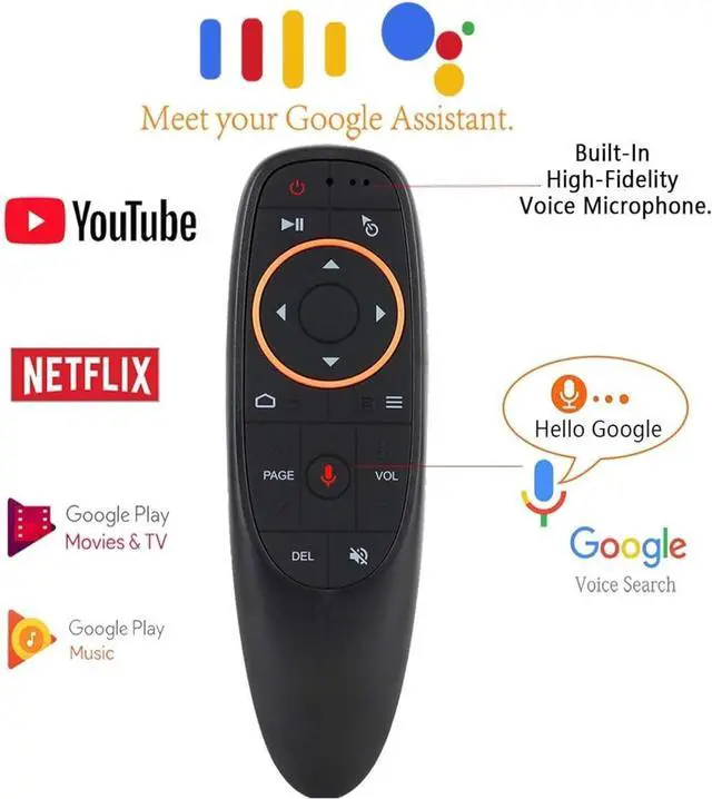 Alt view image 5 of 7 - WERLEO Air Mouse Remote Control, 2.4 GHz Wireless Voice Remote Control with IR Learning, Wireless Connection via USB Receiver Air Mouse for PC Android TV Box Laptop Projector Windows Android Mac OS