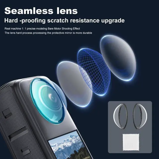 Alt view image 4 of 6 - BONAEVER Camera Accessory Kit for Insta 360 X4 - Lens Guards, Silicone Case, Camera Case