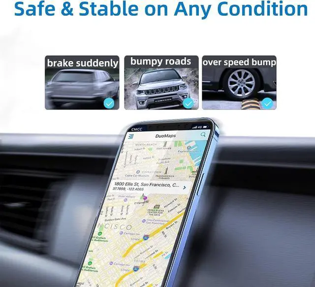 Alt view image 5 of 7 - BONAEVER Magnetic Phone Holder for Car, [ 2 Groups Super Strong Magnet ] [ 360° Rotation ] Universal Dashboard Car Mount Holder Compatible with All Smartphones Silver