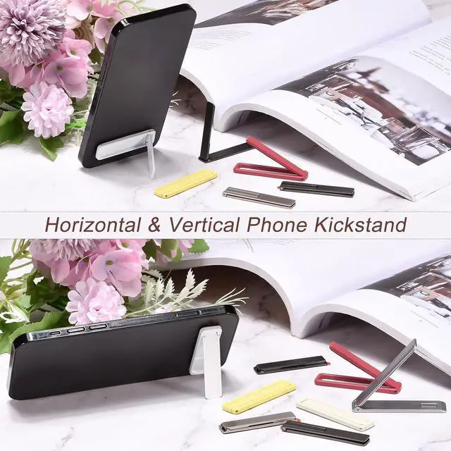 Alt view image 7 of 7 - WERLEO Cell Phone Kickstand, Horizontal & Vertical Desk Stand, Magnetic Foldable Phone Stand for Most Phones, Phone Cases, Tablets, Silver Tone