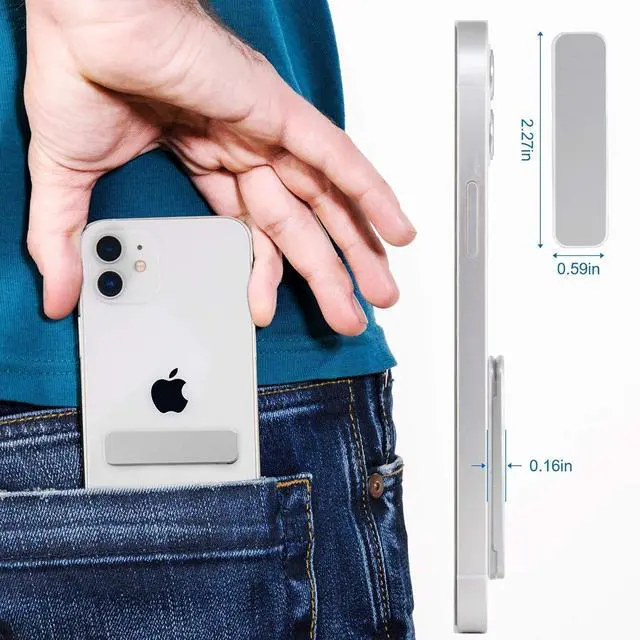 Alt view image 2 of 7 - WERLEO Phone Kickstand,Multi-Angle Aluminum Cell Phone Kickstand Attachment(Adjustable Angle)(Vertical and Horizontal Stand) Silver