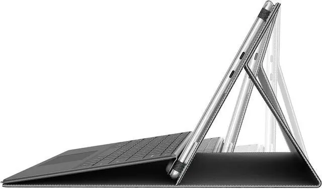 Alt view image 2 of 7 - WERLEO Laptop Case for Microsoft Surface Pro 1st Edition 12-inch, PU Leather Tablet Protective Cover with Multi-Angle Built-in Kickstand & Pen Holder