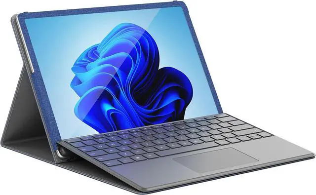 Alt view image 3 of 7 - WERLEO Laptop Case for Microsoft Surface Pro 1st Edition 12-inch, PU Leather Tablet Protective Cover with Multi-Angle Built-in Kickstand & Pen Holder Blue