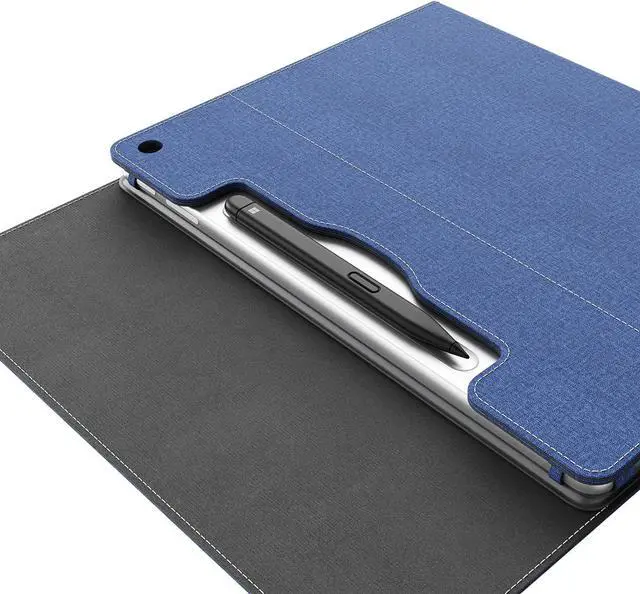 Alt view image 7 of 7 - WERLEO Laptop Case for Microsoft Surface Pro 1st Edition 12-inch, PU Leather Tablet Protective Cover with Multi-Angle Built-in Kickstand & Pen Holder Blue