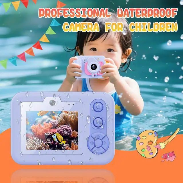 Alt view image 2 of 7 - WERLEO Kids Camera Waterproof, IP68 Underwater Camera for Kids Aged 3-12, HD Kids Digital Camera with 1080P Video Recording, Durable ABS Material, Pool Toys for Boys Girls with 32GB Card