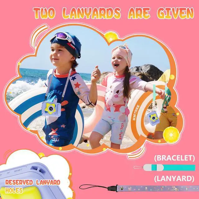 Alt view image 3 of 7 - WERLEO Kids Camera IP68 Waterproof, Underwater Children Digital Camera 1080P HD Video & 32GB Card - Perfect for Swimming, Pool, Christmas Birthday Gift for Boys Girls Ages 3-12