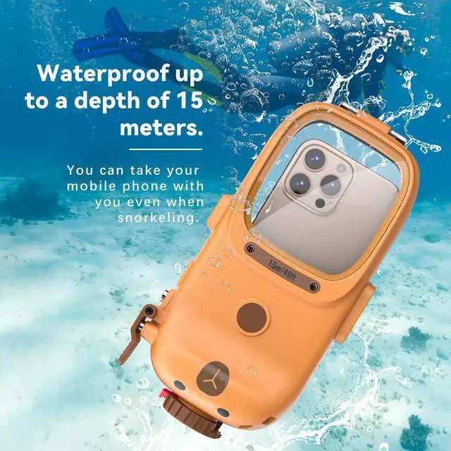 Alt view image 2 of 7 - WERLEO Underwater Snorkeling Diving Waterproof Phone Case for iPhone 17/16/15/14/13/12/11 Pro/Pro Max/XS/X Samsung Galaxy S25/S24/S23/S22/S21, Bluetooth Dive Waterproof Photo Video Cover