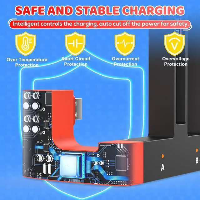 Alt view image 5 of 7 - WERLEO Switch 2 Controller Charger, [Dual-Direction Charging] Dockable Charging Dock for Nintendo Switch 2- Joycon 2 with LED Indicator, FastMagnetic Charger - NS 2 Charge Dock