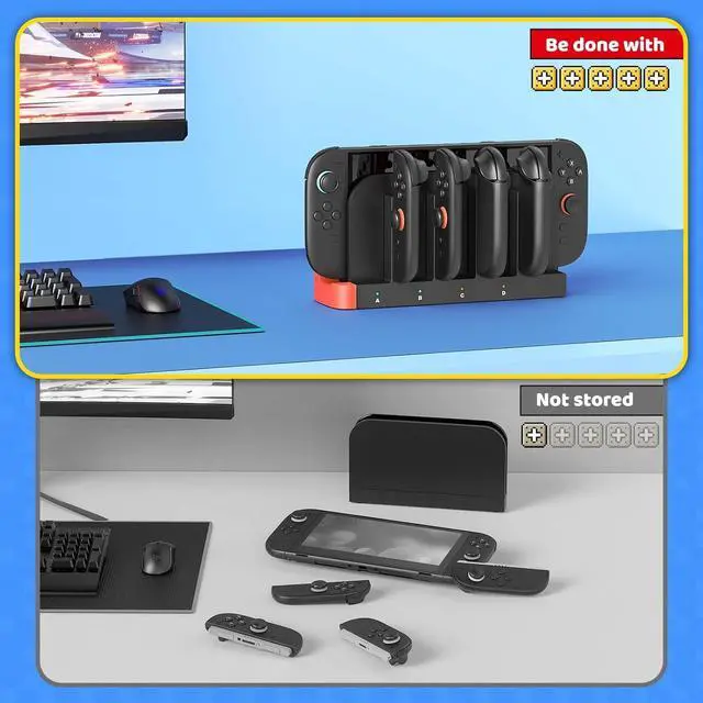 Alt view image 2 of 7 - WERLEO Switch 2 Controller Charger, [Dual-Direction Charging] Dockable Charging Dock for Nintendo Switch 2- Joycon 2 with LED Indicator, FastMagnetic Charger - NS 2 Charge Dock