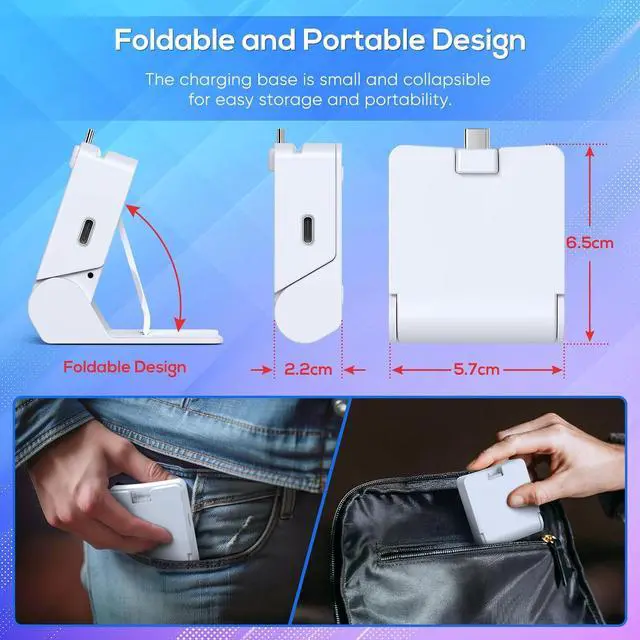 Alt view image 5 of 7 - WERLEO Magnetic Portable Charging Stand for PlayStation Portal, Case-Friendly Charging Dock Station for PS Portal with USB-C Cable, Folding Charger for PS5 Portal Handheld PS Remote Player Accessories