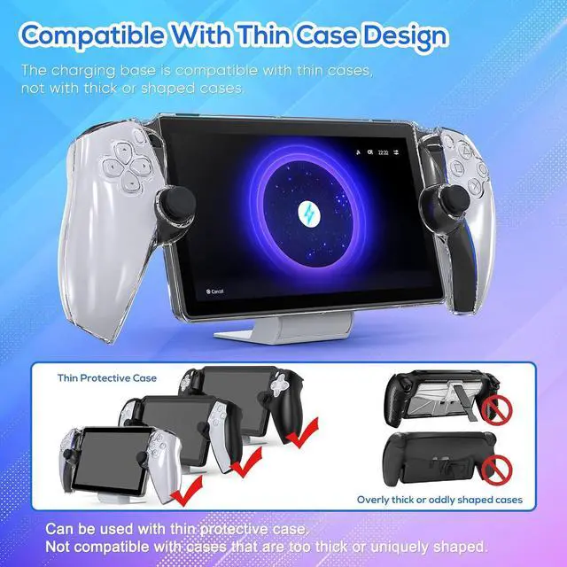 Alt view image 4 of 7 - WERLEO Magnetic Portable Charging Stand for PlayStation Portal, Case-Friendly Charging Dock Station for PS Portal with USB-C Cable, Folding Charger for PS5 Portal Handheld PS Remote Player Accessories