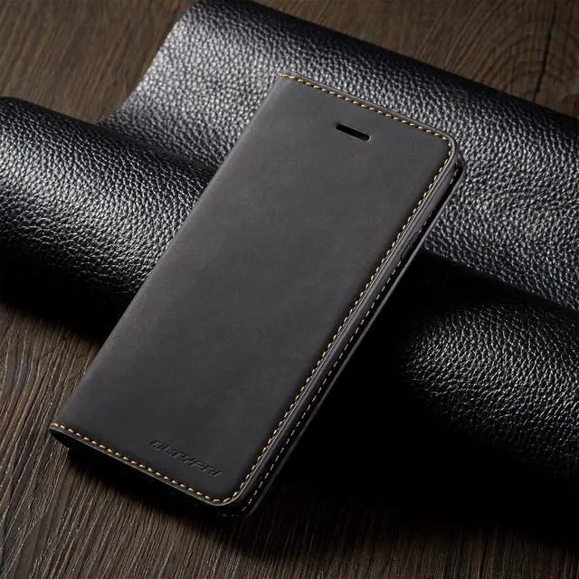 Alt view image 6 of 6 - WERLEO Case for iPhone SE 2022 5G/SE 2020/8/7, Premium PU Leather Cover TPU Bumper with Card Holder Kickstand Magnetic Adsorption Flip Wallet Case