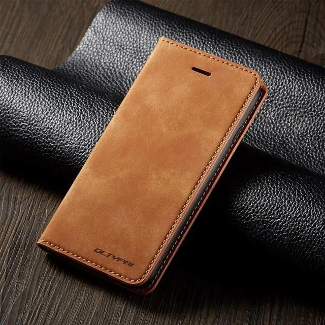 Alt view image 7 of 7 - WERLEO Case for iPhone SE 2022 5G/SE 2020/8/7, Premium PU Leather Cover TPU Bumper with Card Holder Kickstand Magnetic Adsorption Flip Wallet Case Brown