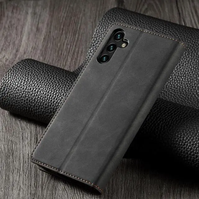 Alt view image 5 of 5 - WERLEO for Samsung Galaxy A13 5G / A13 4G / A04s / A04 Case, Premium PU Leather Cover TPU Bumper with Card Holder Kickstand Hidden Magnetic Adsorption Shockproof Flip Wallet Cover