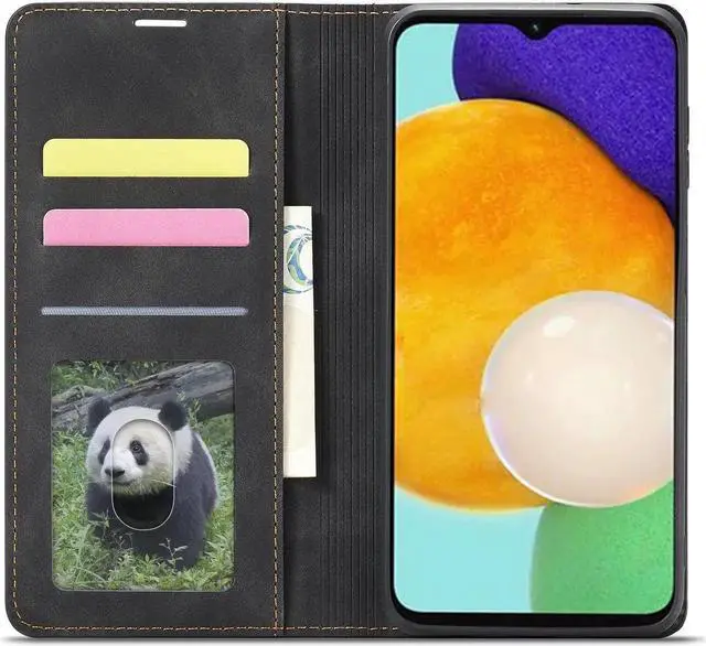 Alt view image 3 of 5 - WERLEO for Samsung Galaxy A13 5G / A13 4G / A04s / A04 Case, Premium PU Leather Cover TPU Bumper with Card Holder Kickstand Hidden Magnetic Adsorption Shockproof Flip Wallet Cover