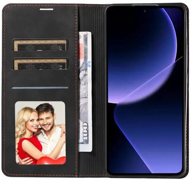 Alt view image 2 of 7 - WERLEO Case for Xiaomi Redmi Note 14 5G (Not for 14 4G) Premium PU Leather Cover TPU Bumper with Card Holder Kickstand Hidden Magnetic Adsorption Shockproof Flip Wallet Cover