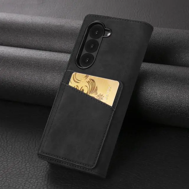 Alt view image 5 of 6 - WERLEO Case for Samsung Galaxy Z Fold 5 5G, Premium PU Leather Phone Cover with Card Holder, S Pen Holder, Stand, Shockproof Flip Wallet Cover