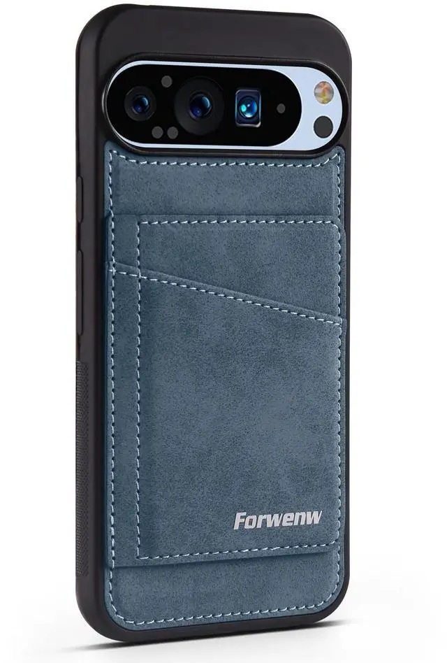 Alt view image 2 of 7 - WERLEO Case for Google Pixel 9A 5G Premium PU Leather Phone Cover with Card Holder Kickstand Magnetic Shockproof Flip Wallet Cover Blue