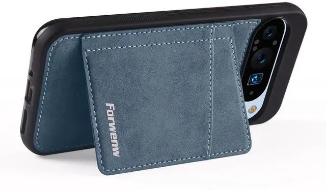 Alt view image 3 of 7 - WERLEO Case for Google Pixel 9A 5G Premium PU Leather Phone Cover with Card Holder Kickstand Magnetic Shockproof Flip Wallet Cover Blue