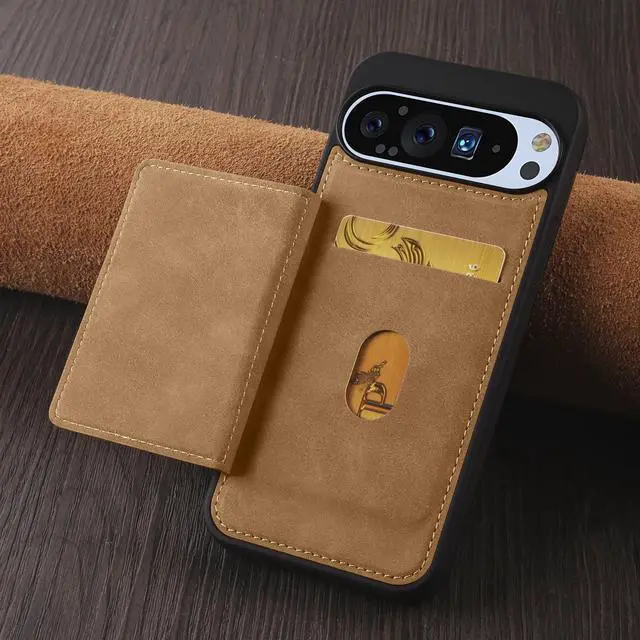 Alt view image 6 of 7 - WERLEO Case for Google Pixel 9A 5G Premium PU Leather Phone Cover with Card Holder Kickstand Magnetic Shockproof Flip Wallet Cover Brown