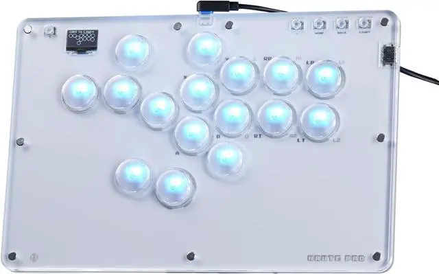 Main image of WERLEO Haute42 Leverless Controller for Arcade Gaming: T16 Crystal Series - Acrylic Sandwich Artwork Template -16 Key Crystal Low-profile Switches - RGB - Arcade Controller for PC/PS4/PS3/Switch