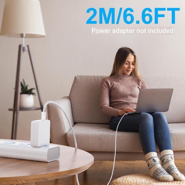 Alt view image 3 of 5 - 140W USB C to Magnetic 3 Safe Charging Cable (2 M/6.6 ft) for M4 MacBook Air Pro Charger, Magnetic Charger Cord for MacBook Pro (16"/14"2024/2023/2021), Air (15"/13"M4 2025, M3 2024, M2 2023, M2 2022)