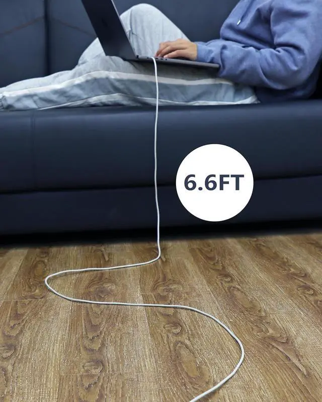 Alt view image 7 of 7 - 140W USB C to Magnetic 3 Safe Charging Cable (2 M/6.6 ft) for M4 MacBook Air Pro Charger, Magnetic Charger Cord for MacBook Pro (16"/14"2024/2023/2021), Air (15"/13"M4 2025, M3 2024, M2 2023, M2 2022)