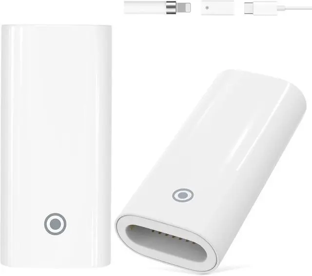 Main image of WERLEO 2-Pack USB C to iPencil 1st Gen Adapter, USB-C Charging Adapter Compatible with Apple Pencil 1st Generation, USB-C Female to Female Charger Connector for iPad 10th Generation, White