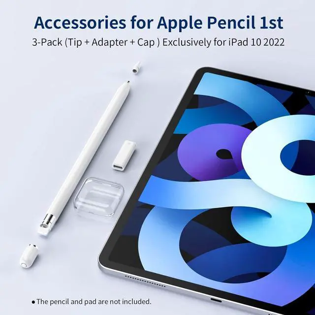 Alt view image 6 of 7 - WERLEO 3-Pack USB C to Pencil 1st Gen Adapter Type C Female for Lightning Female Adapter for iPad 10 + iPencil Stylus Nib Tip for Apple Pencil + Magnetic Top Cover Replacement Cap for Apple Pen 1 Gene