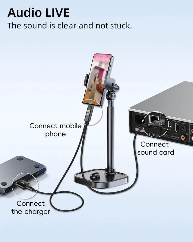 Alt view image 5 of 7 - WERLEO USB C OTG Sound Card Cable, USB C to Type C Male Audio Port with USB A Male Charging Port for Sound Card, Live Broadcast, Recording, Karaoke