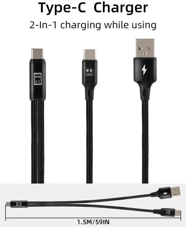 Alt view image 7 of 7 - WERLEO USB C OTG Sound Card Cable, USB C to Type C Male Audio Port with USB A Male Charging Port for Sound Card, Live Broadcast, Recording, Karaoke