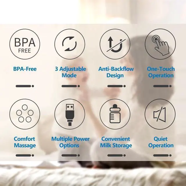 Alt view image 4 of 7 - WERLEO Double Electric Breast Pump with 3 Modes & 9 Adjustable Suction Levels, Anti-Backflow Design, BPA-Free Material, and USB Rechargeable for Comfortable and Convenient Milk Collection