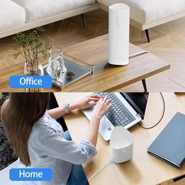 Alt view image 7 of 7 - WERLEO Wireless Charger Magnetic Base Power up Charging Dock Compatible with Sonos Roam, Roam SL, Roam Gen 2nd/1st Bluetooth Speaker - White