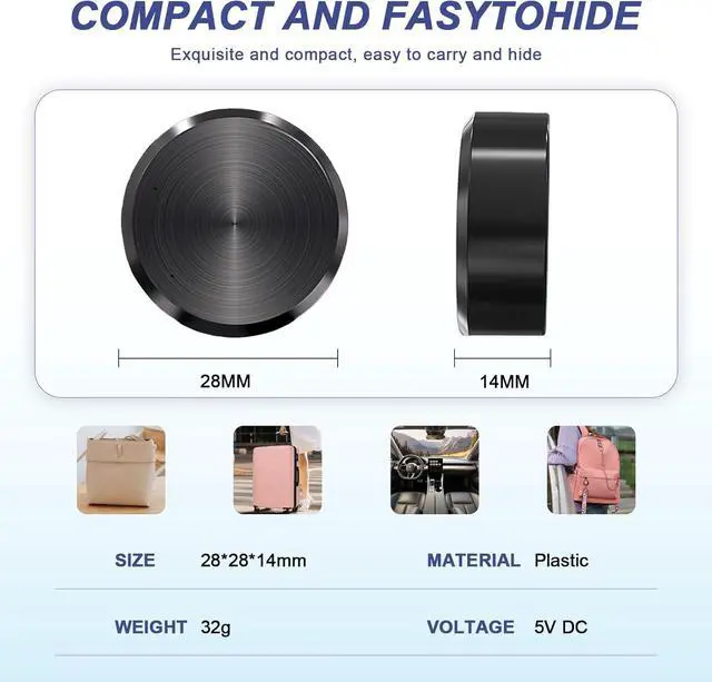 Alt view image 5 of 7 - WERLEO Mini GPS Tracker for Vehicles - Magnetic Real-Time GPS Tracker, Tracking Devices for Cars Hidden, Global Coverage Location Tracker for Kids, Dogs,Trucks/Person, No Subscription Required