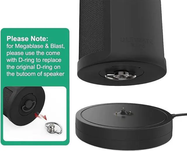 Alt view image 3 of 7 - WERLEO Charging Dock for Ultimate Ears UE Boom 3/Megaboom 3/Blast/Megablast, Charger Cradle Mount Stand Base Station with Extra USB Port, USB Cable