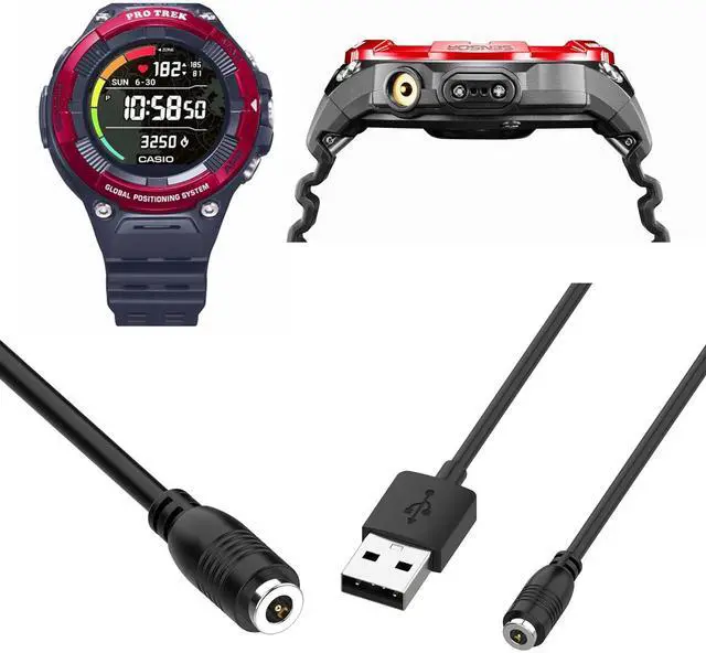 Alt view image 3 of 5 - WERLEO 3.3Ft/100cm Charging Cable Intended for Casio WSD-F21HR/WSD-F30/WSD-F20/WSD-F10/Protrek Smartwatch