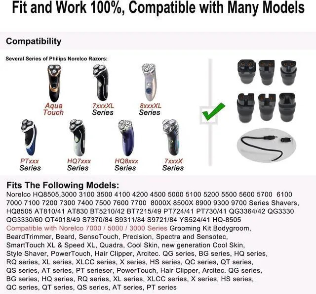 Alt view image 3 of 7 - WERLEO 9 PCS Replacement Power Cord 5V Charger USB Adapter Suitable for Electric Hair Clippers, Beard Trimmers, Shavers, Beauty Instruments, Desk Lamps, Purifiers