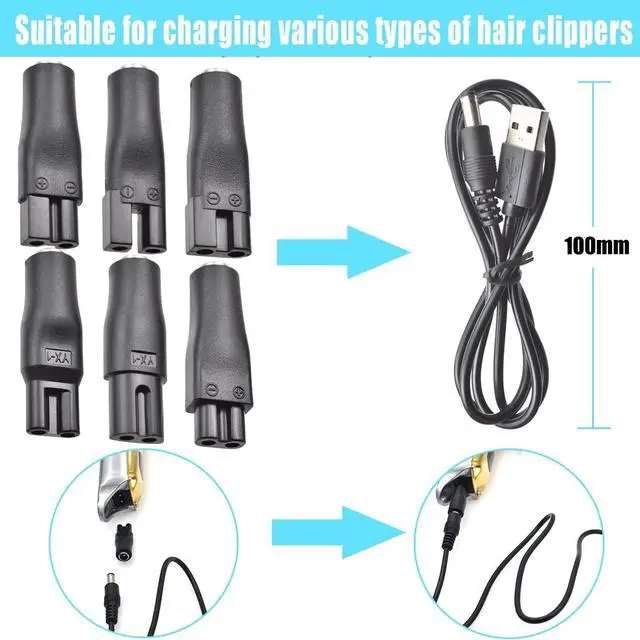 Alt view image 5 of 7 - WERLEO 9 PCS Replacement Power Cord 5V Charger USB Adapter Suitable for Electric Hair Clippers, Beard Trimmers, Shavers, Beauty Instruments, Desk Lamps, Purifiers