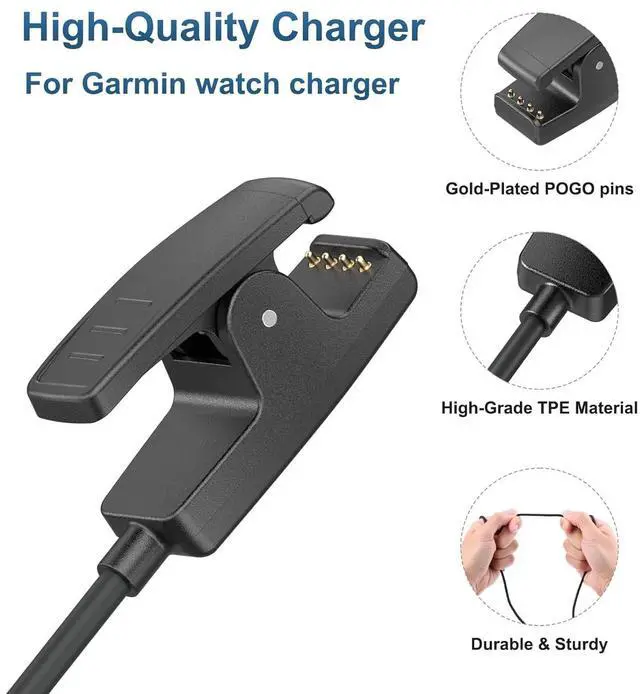 Alt view image 4 of 7 - WERLEO 2 Pack USB A Charger for Garmin Forerunner 735XT 235 35 64 230 630 645/645 Music, Approach S20/G10, Vivomove HR/Lily/Lily 2 Smart Watch Replacement Charger Charging Clip Cable (3.3ft/1m)