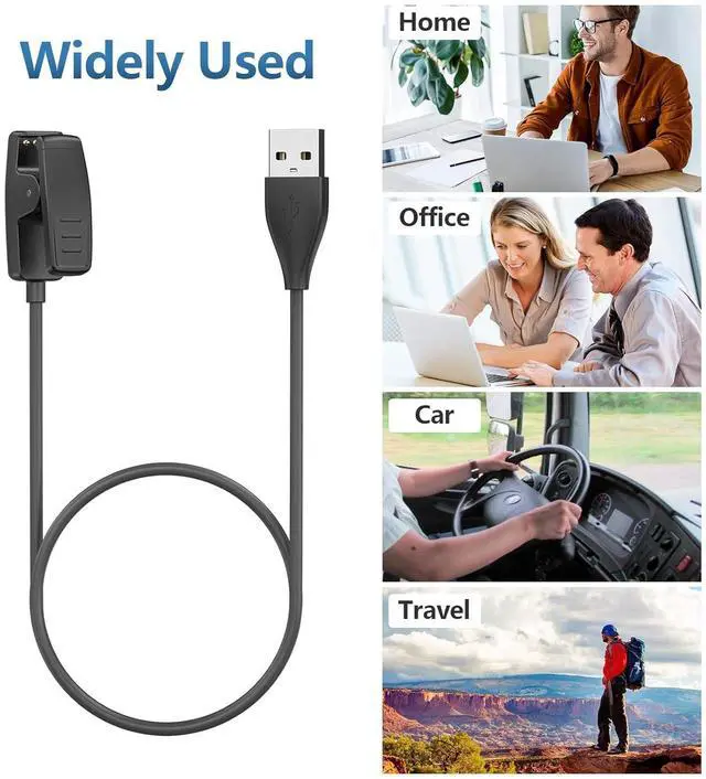 Alt view image 5 of 7 - WERLEO 2 Pack USB A Charger for Garmin Forerunner 735XT 235 35 64 230 630 645/645 Music, Approach S20/G10, Vivomove HR/Lily/Lily 2 Smart Watch Replacement Charger Charging Clip Cable (3.3ft/1m)