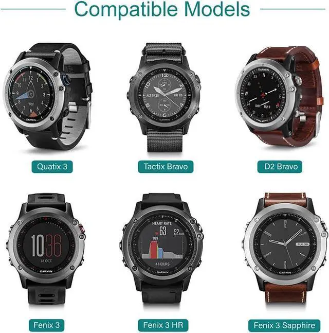 Alt view image 2 of 7 - WERLEO Charger Compatible with Garmin Fenix 3, Fenix 3 Sapphire, Fenix 3 HR, Quatix 3, Tactix Bravo,D2 Bravo - 1M, Smart Watch Accessories