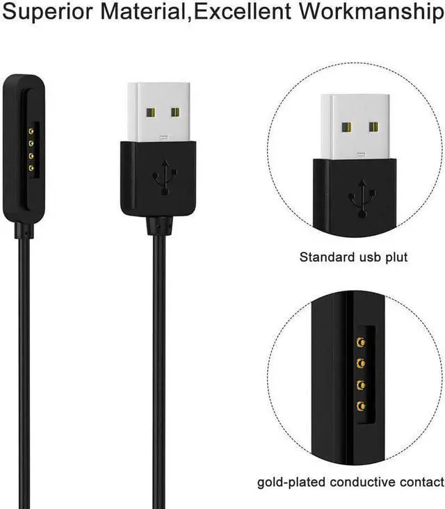 Alt view image 3 of 7 - WERLEO Charger Compatible for Asus Zenwatch 2, 3.3ft Portable USB Charging Cable Cord Replacement Charging Cradle Station Compatible Asus Zenwatch 2 Smartwatch & WI501Q/ WI502Q